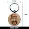 Trucker Man with Hat and Mustache Engraved Wood Round Keychain Tag Charm